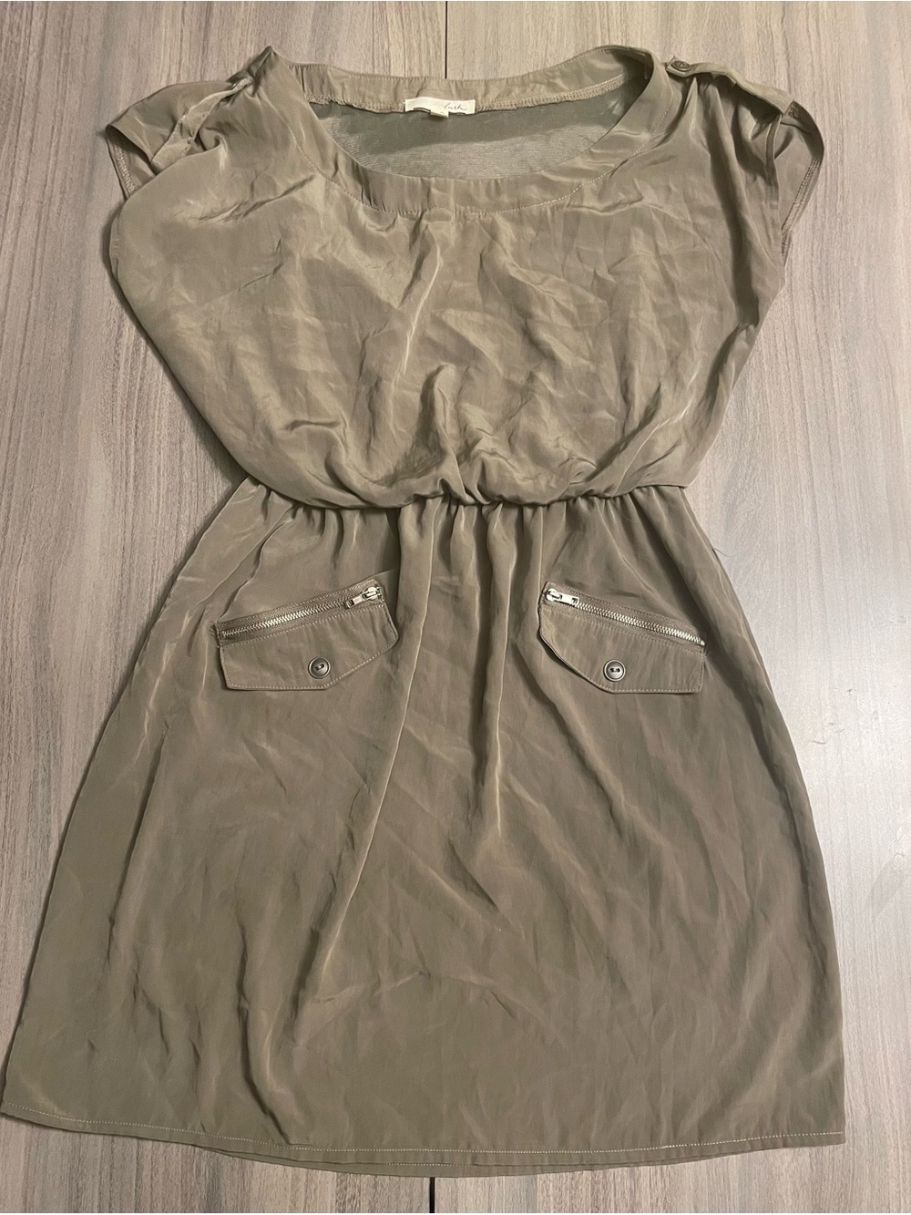 Lush Small Utility Mini Dress – Zipper Pockets, Cargo-Inspired, Casual